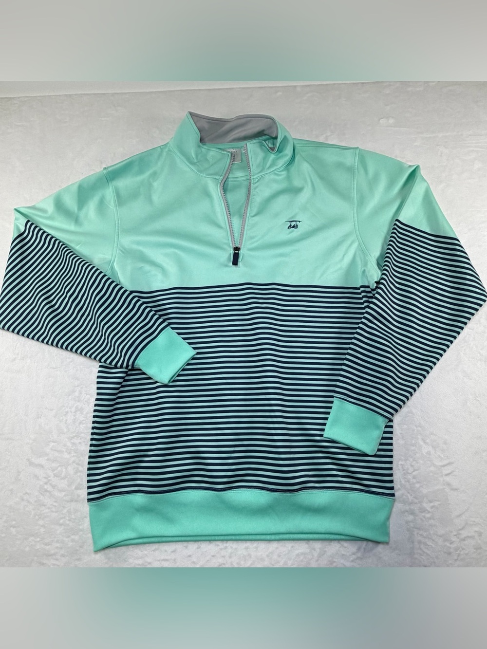 Bald Head Blues Striped Mint Quarter-Zip Pullover